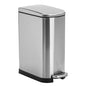 CEROELDA Silver Bathroom Trash Can with Lid-10L/2.6 Gallon Stainless Steel Step Slim Garbage Can-Rectangle Pedal Trash Bin for Narrow Office, Kitchen, Bedroom, Toilet-Soft Close